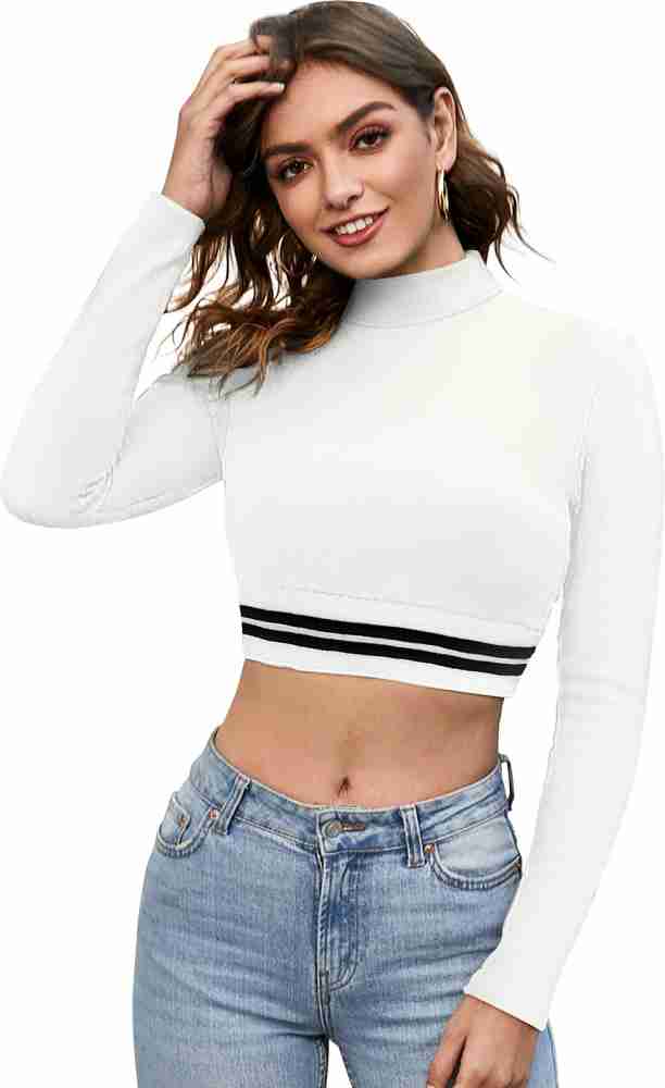 Buy online Women's Crop V Neck Top from western wear for Women by Kulfi for  ₹300 at 70% off