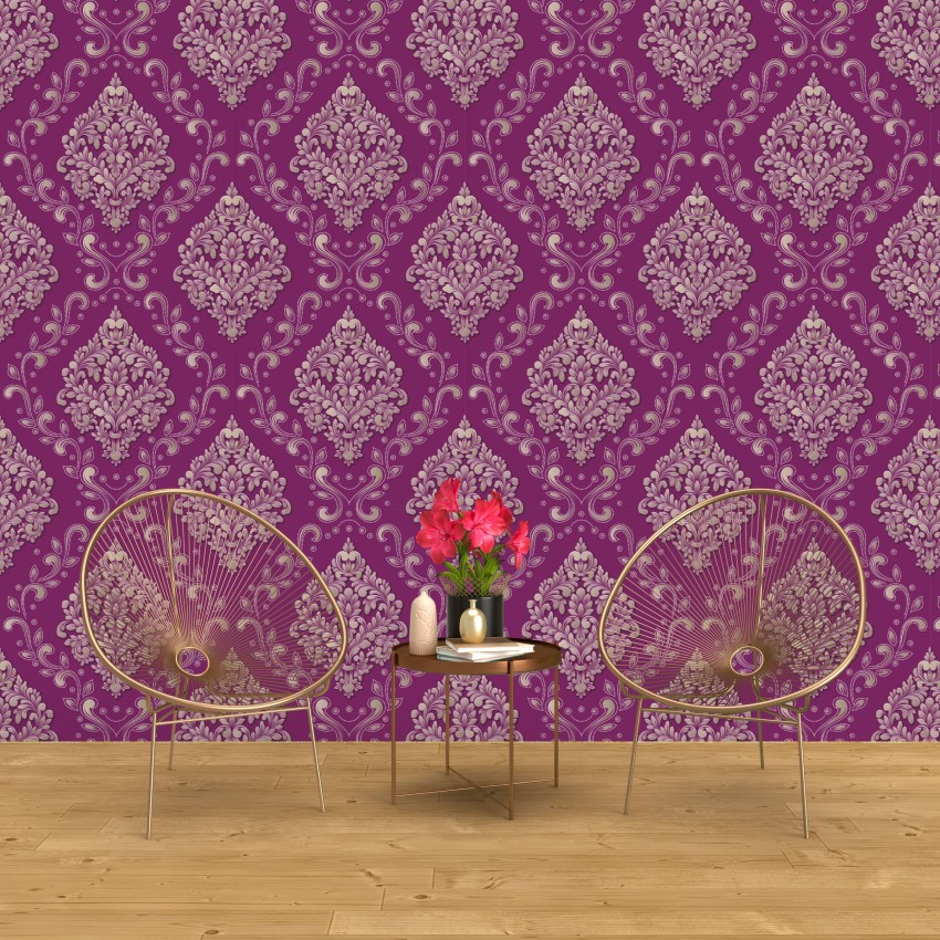 Buy Black  Purple Rhombus Damask Tile Pattern Wallpaper Self Online in  India  Etsy