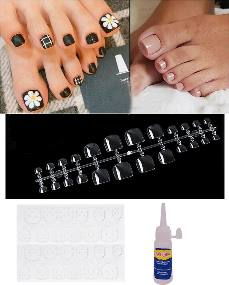 Buy 24 PCS Stick On Nails for Women Press On Nails Girls French Nail  Reusable Jelly Glue Nail Kit Nails Extension Fake Nails Online at Low  Prices in India - Amazon.in