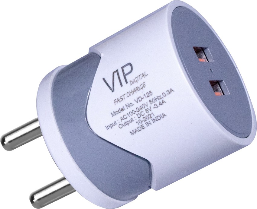 VIP MOBILES 3.4 A Mobile Charger with Detachable Cable - VIP