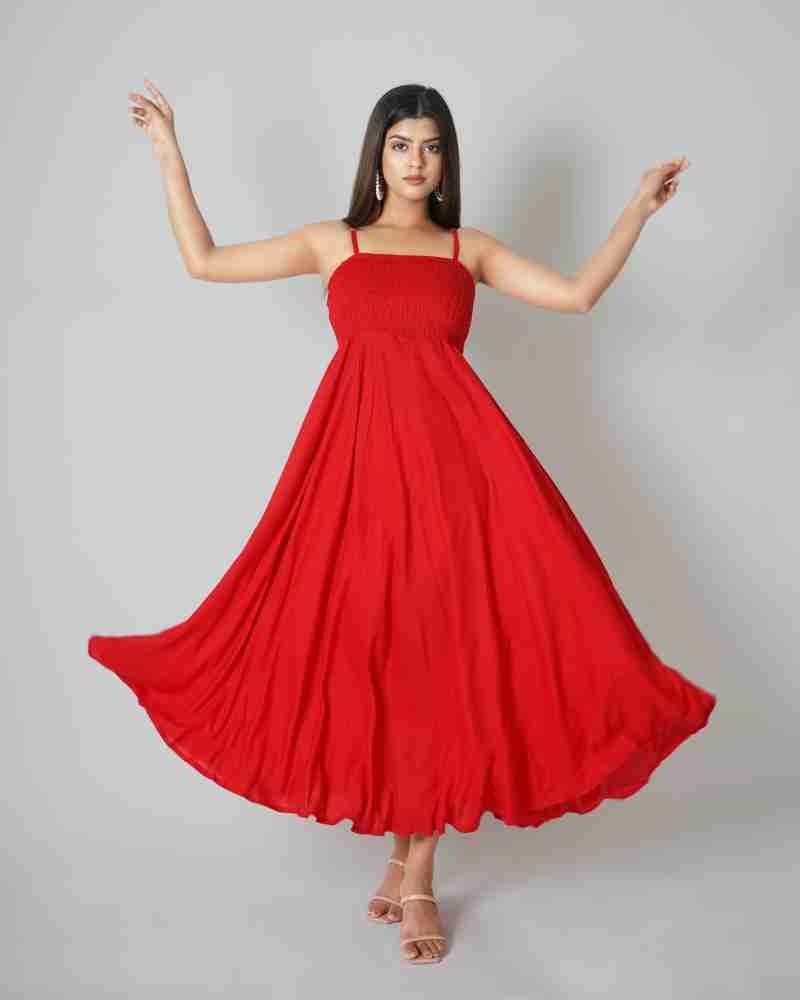 Bee 16 Women Gown Red Dress - Buy Bee 16 Women Gown Red Dress Online at  Best Prices in India