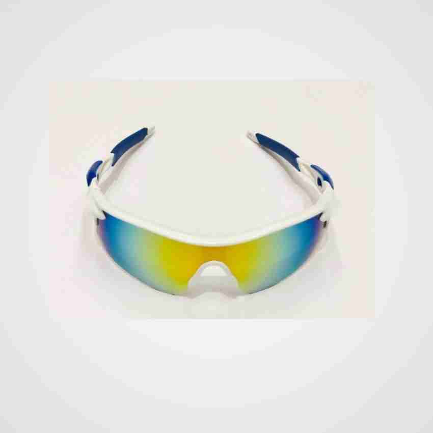 CRROPS Sports Goggles (White - Blue) for Cricket / Cycling