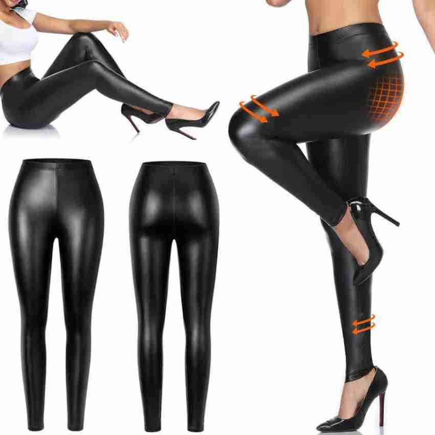Women Sexy Shiny PU Leather Leggings Push Up Faux Leather Pants Latex  Rubber Pants Jeggings