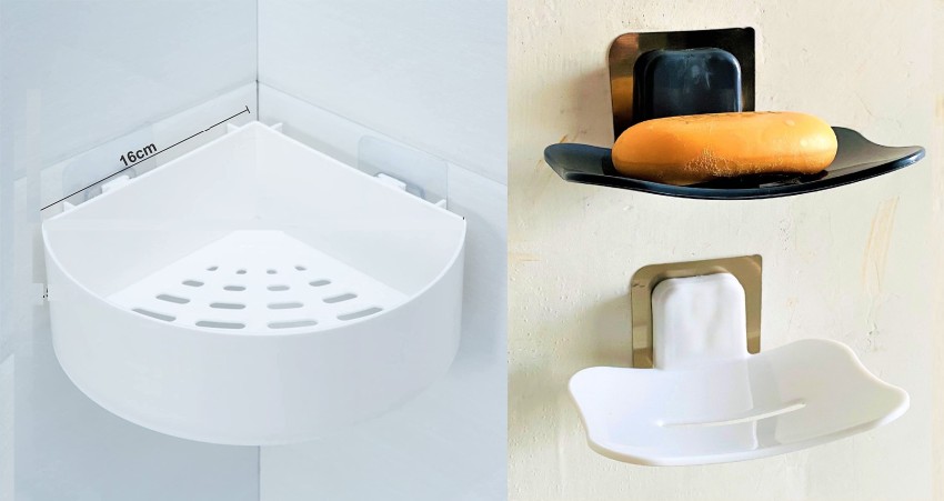 Vodzy 8 Bathroom Shelf and Soap Dish Combo (4 Bathroom Shelves+ 4 Soap Dish  Holder) Plastic Wall Shelf Price in India - Buy Vodzy 8 Bathroom Shelf and  Soap Dish Combo (4
