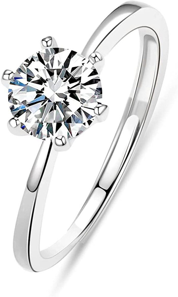 Silver moissanite ring deals