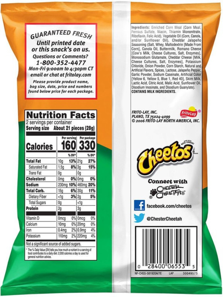 Cheetos Crunchy Cheddar Jalapeño – 226g – The Bag