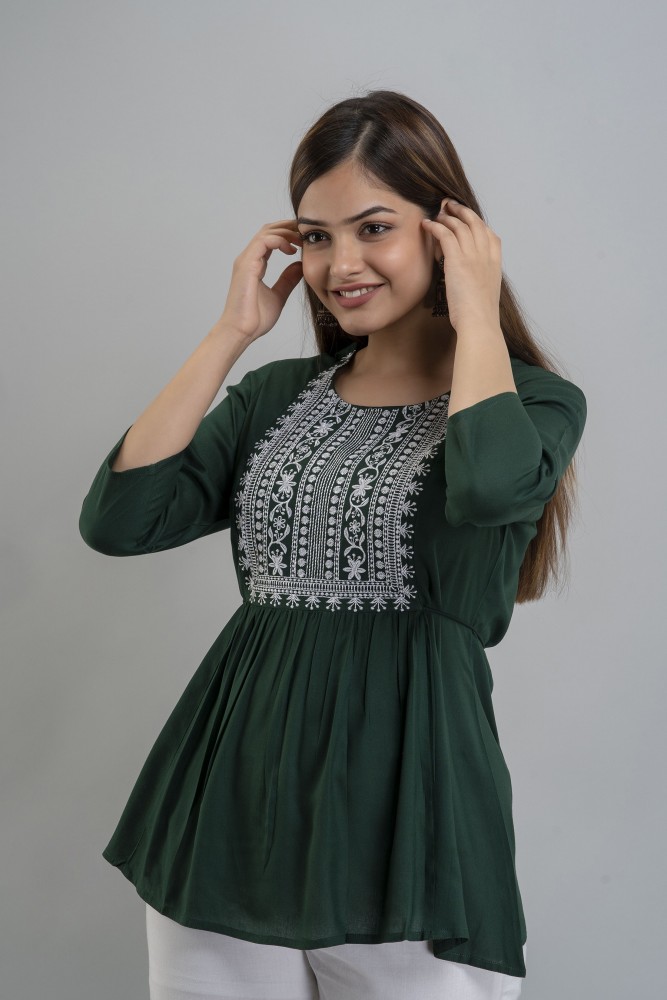 Green tops for girls best sale