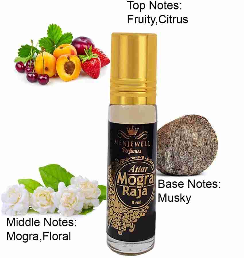 Menjewell Mogra Raja Attar Perfume For Unisex Undiluted Non