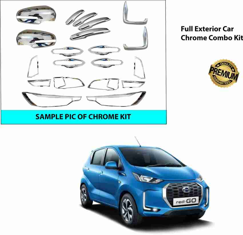 Gadiparts Car Chrome Kit Car Accessories Cover Car Garnish Combo for Redi go Matte Glossy Chrome Datsun Redi GO 1.0 S Side Garnish Price in India Buy Gadiparts Car