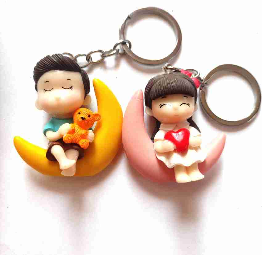 Couple Pig Bag Charm Keychain with Magnet