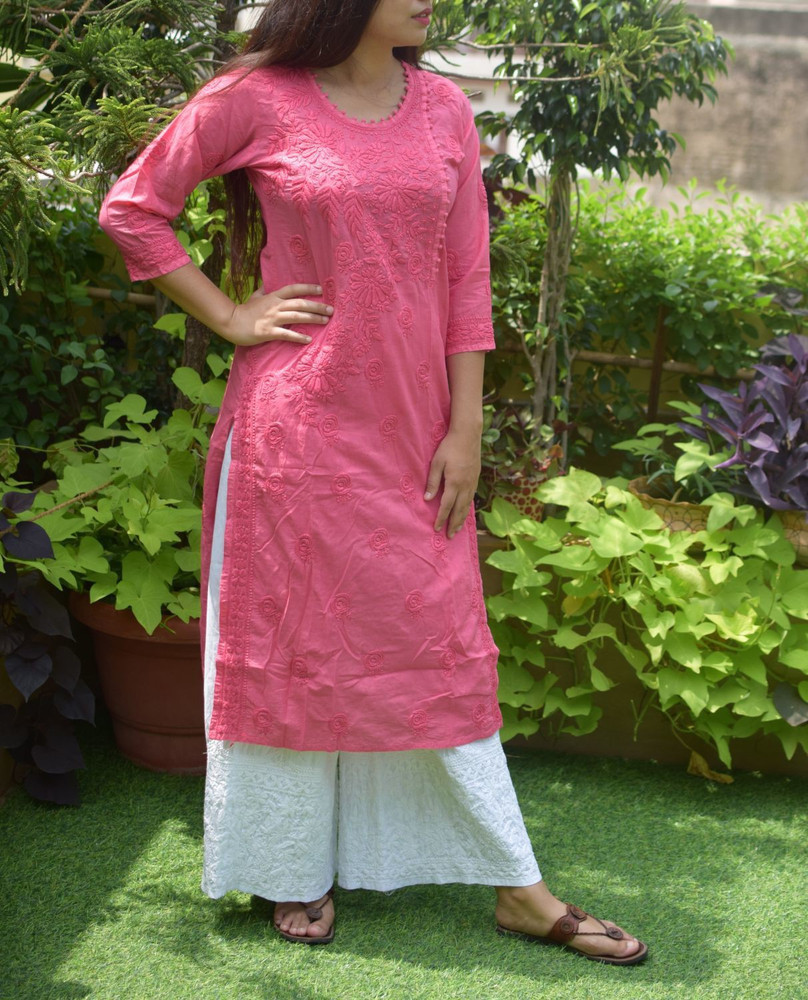 VAHSON Women Chikan Embroidery, Embroidered A-line Kurta - Buy VAHSON Women  Chikan Embroidery, Embroidered A-line Kurta Online at Best Prices in India  | Flipkart.com