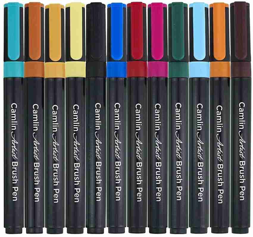 Buy Camel Student Brush Pens Assorted pack of 12 shades Online in India