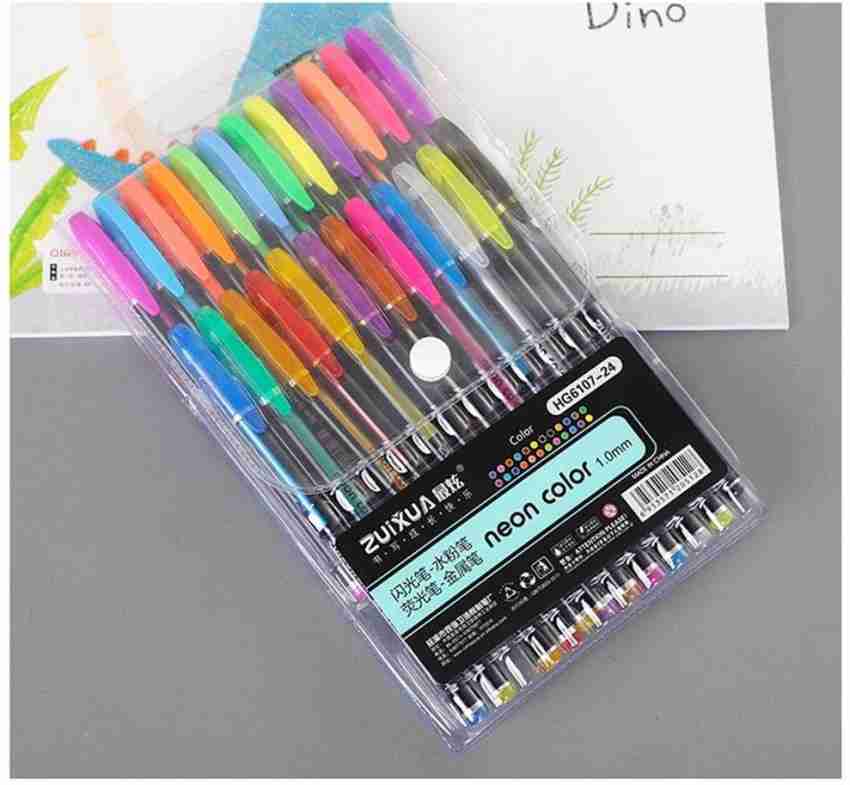 Gel Pens Adults Coloring Books, Glitter Gel Pens Set, Drawings Drawings