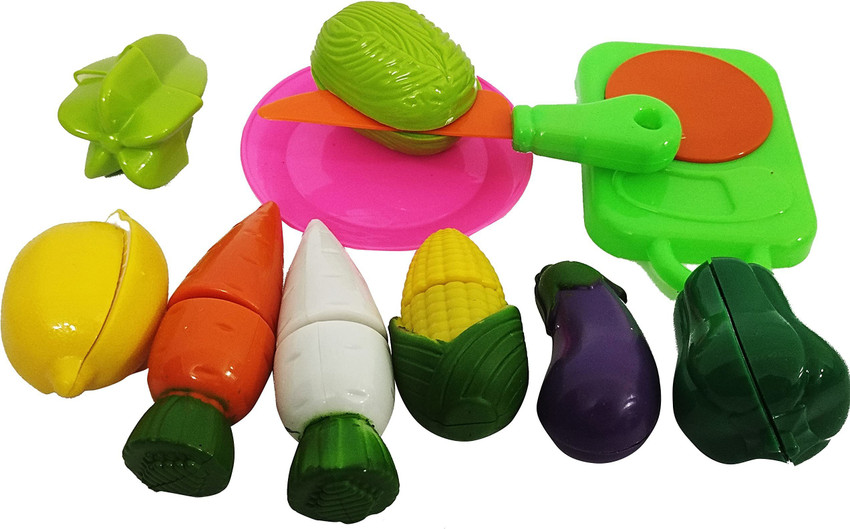 ROSEFAIR Realistic Sliceable Vegetable Cutting Play Toy Set with