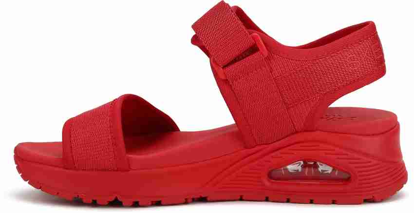 Sketchers red online sandals