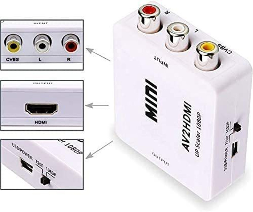 N M Store TV out Cable 1080P Mini AV to HDMI Video Audio Converter