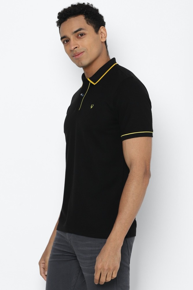 Allen Solly Solid Men Polo Neck Black T-Shirt - Buy Allen Solly Solid Men  Polo Neck Black T-Shirt Online at Best Prices in India