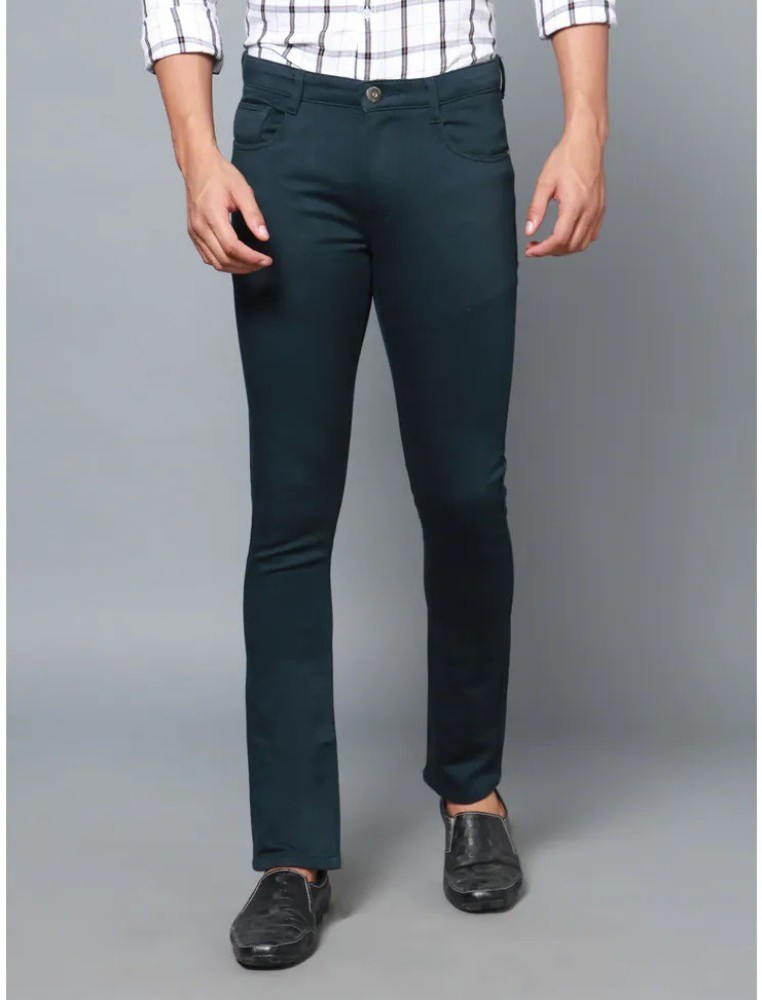 Buy Men Blue Solid Low Skinny Fit Casual Trousers Online  692967  Peter  England