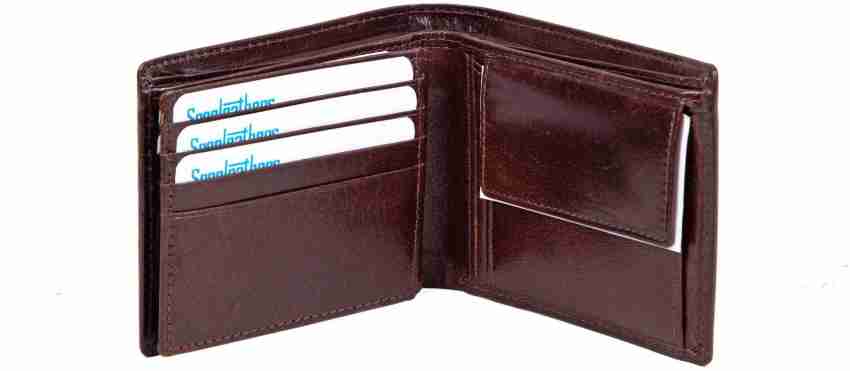 Sreeleathers Men Casual Brown Genuine Leather Wallet Brown Price