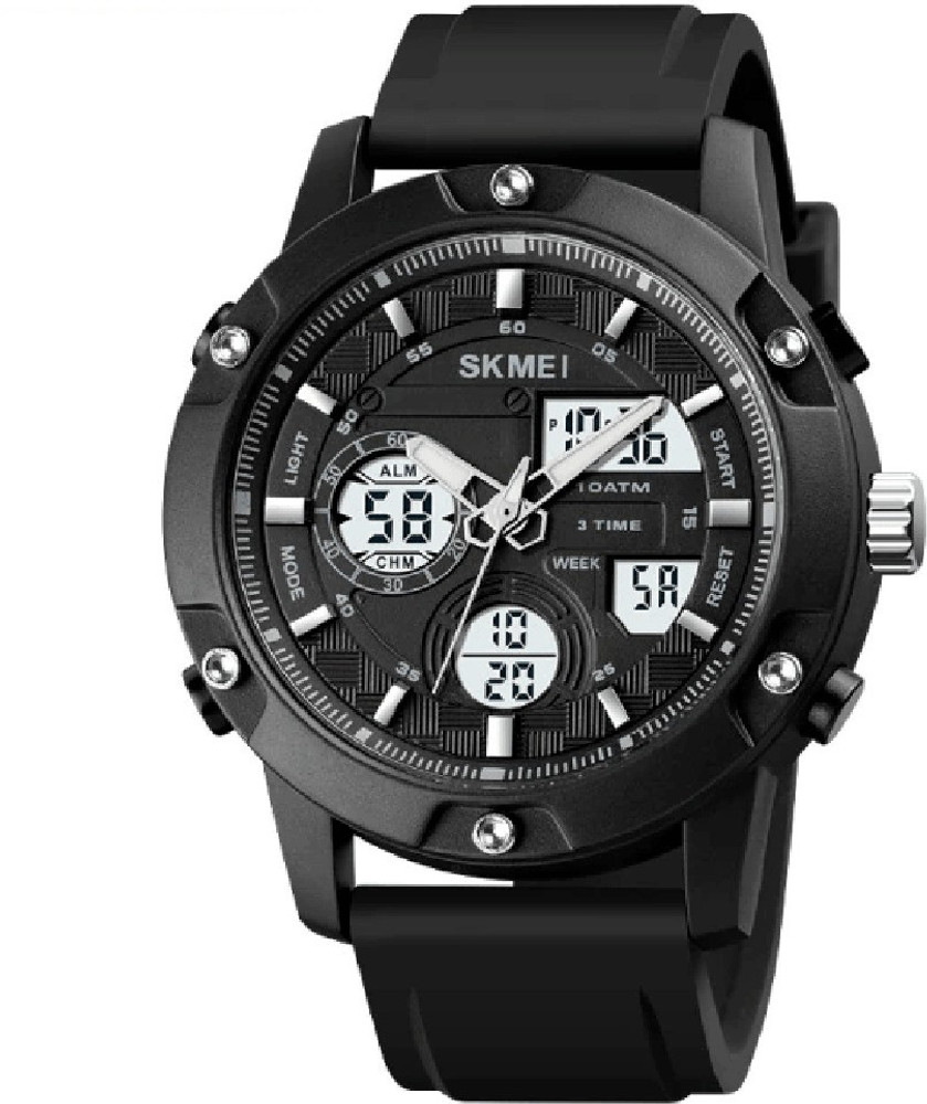 ACLIX 1757 BLACK SKMEI 1757 All Black Analog Digital Watch For Men