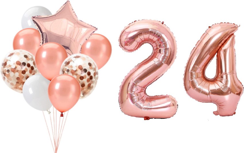 24th Birthday Balloon 24th Birthday Decorations Rose Gold 24