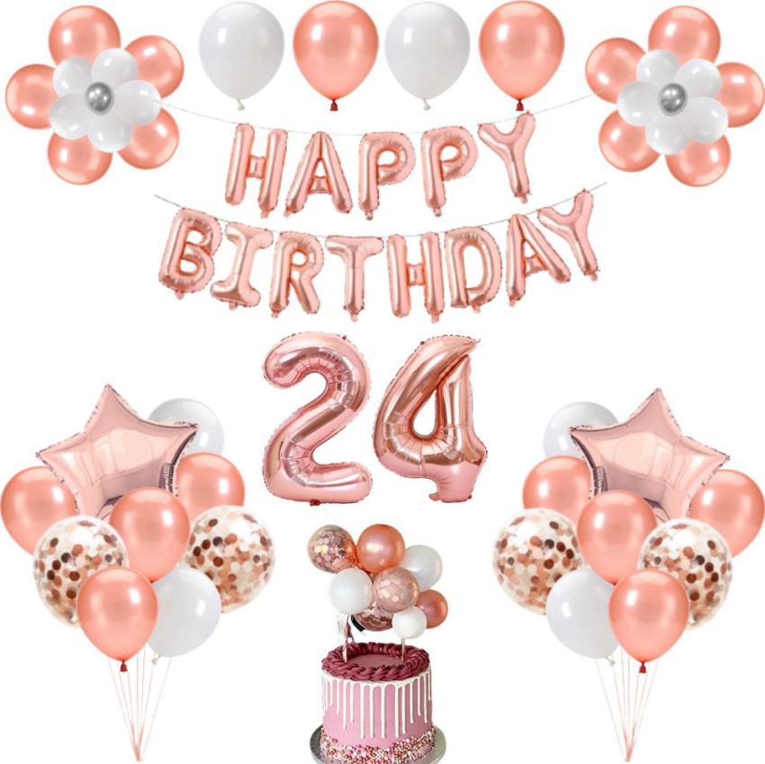 24th Birthday Balloon 24th Birthday Decorations Rose Gold 24