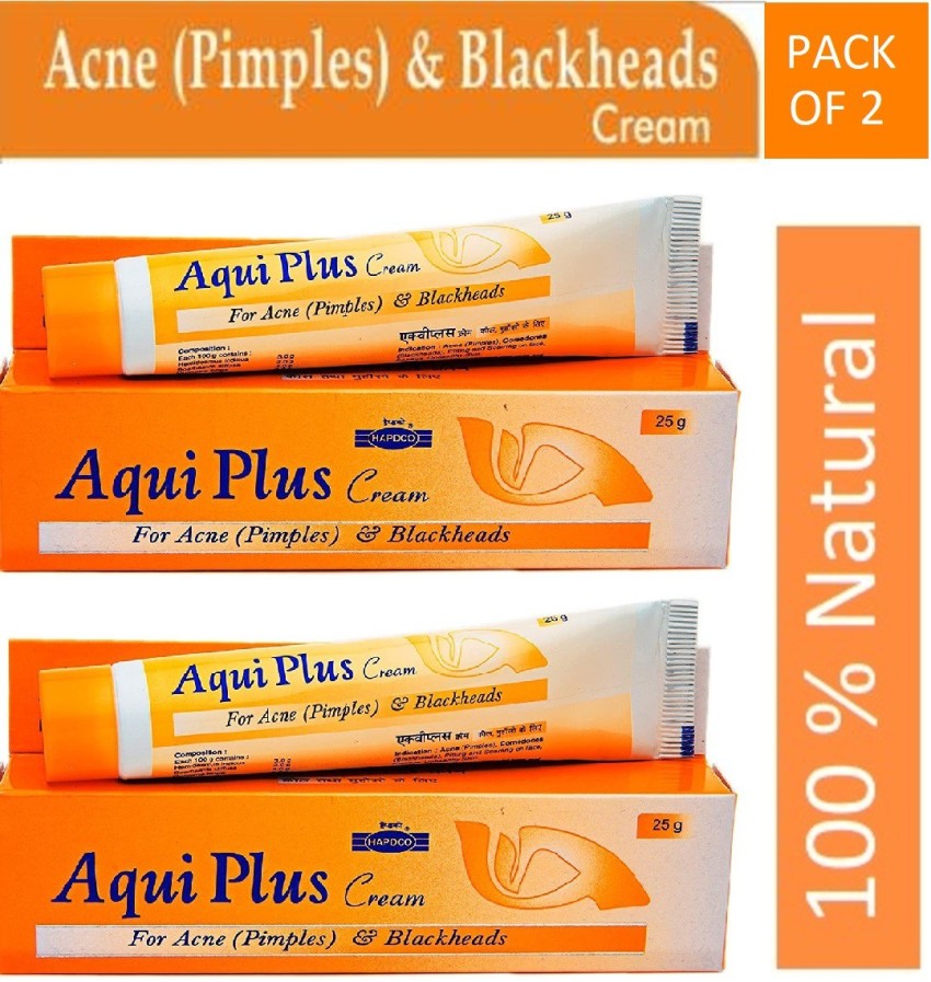 aqui plus Cream For Acne ( Pimples ) & Blackheads [ Pack Of 2*25gm