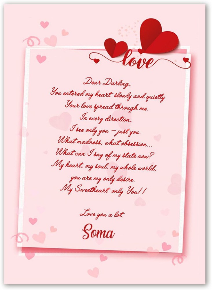 Midas Craft Love Letter for Soma Romantic Quotes 23 Greeting Card