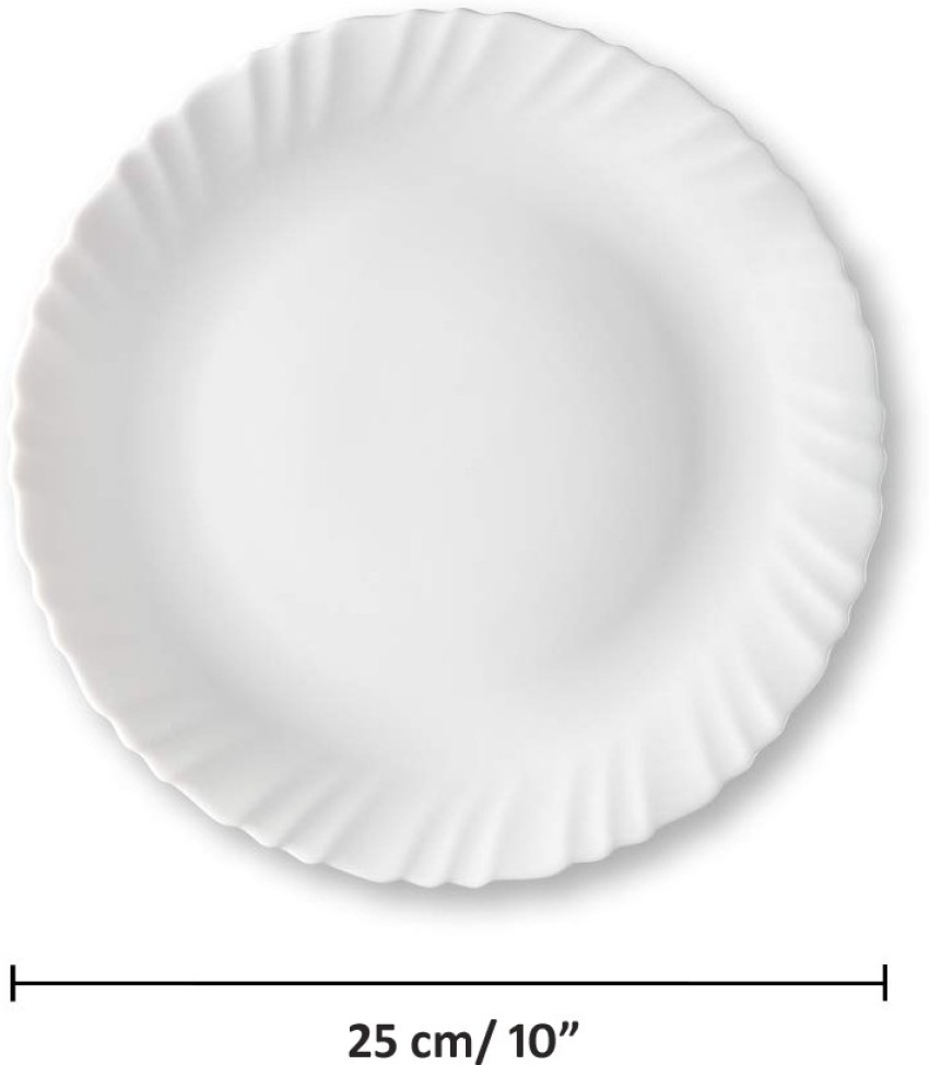 LUMINARC Pack of 6 Opalware 25cm white plates 100 Bone ash free Dinner Set Price in India Buy LUMINARC Pack of 6 Opalware 25cm white plates 100 Bone ash free Dinner