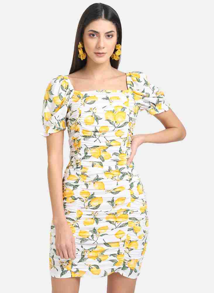 Buy KAZO Women Bodycon Yellow Dress Online at Best Prices in India Flipkart