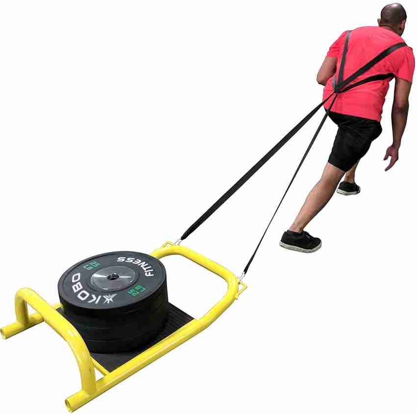 KOBO Fitness Low Bar Push Pull Drag Sled with Harness Jacket