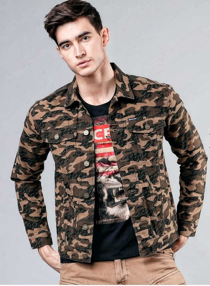 WORLD FAMOUS RHINO BRAND Full Sleeve Printed Men Denim Jacket
