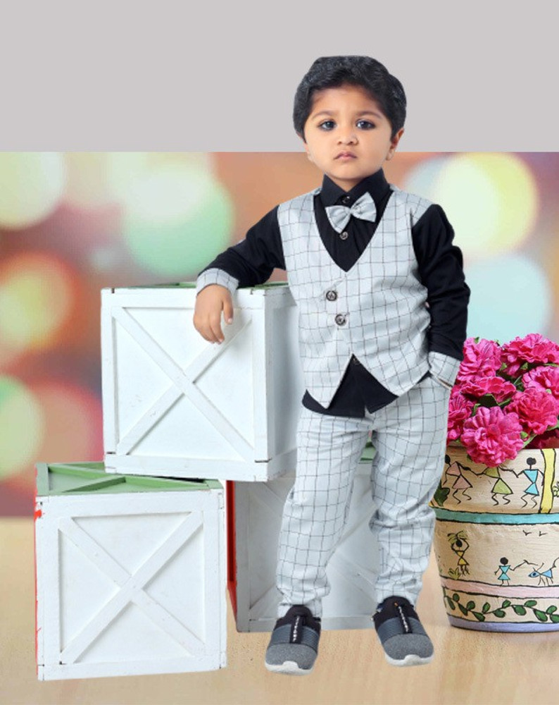 AEWSOME CREATION Baby Boys Party Festive Blazer Pant Bow Tie