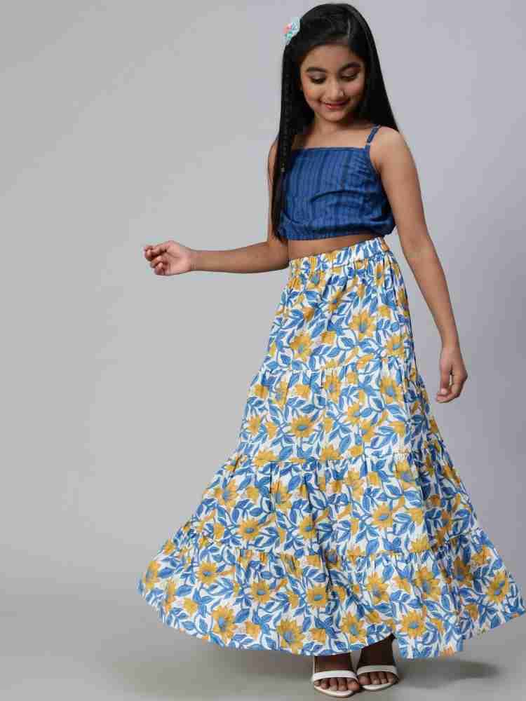 Kids Girls Kids Crop Top And Skirt Set at Rs 650/set in Indore