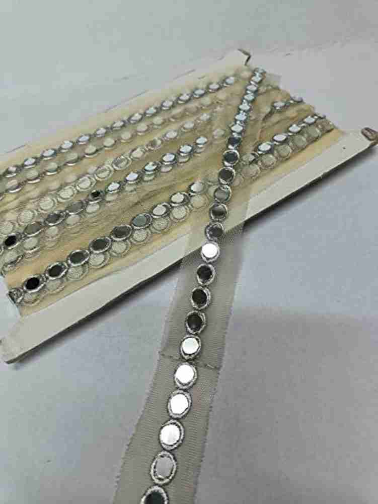 DEEP S CREATION Elegant Real Mirror Laces to Saree Dupatta Border
