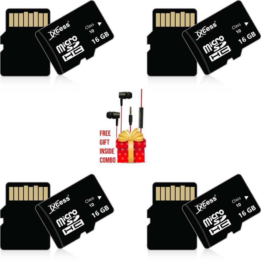 XCCESS Xcces 16GB Micro Sd Card Pack of 4 16 GB MicroSD Card Class