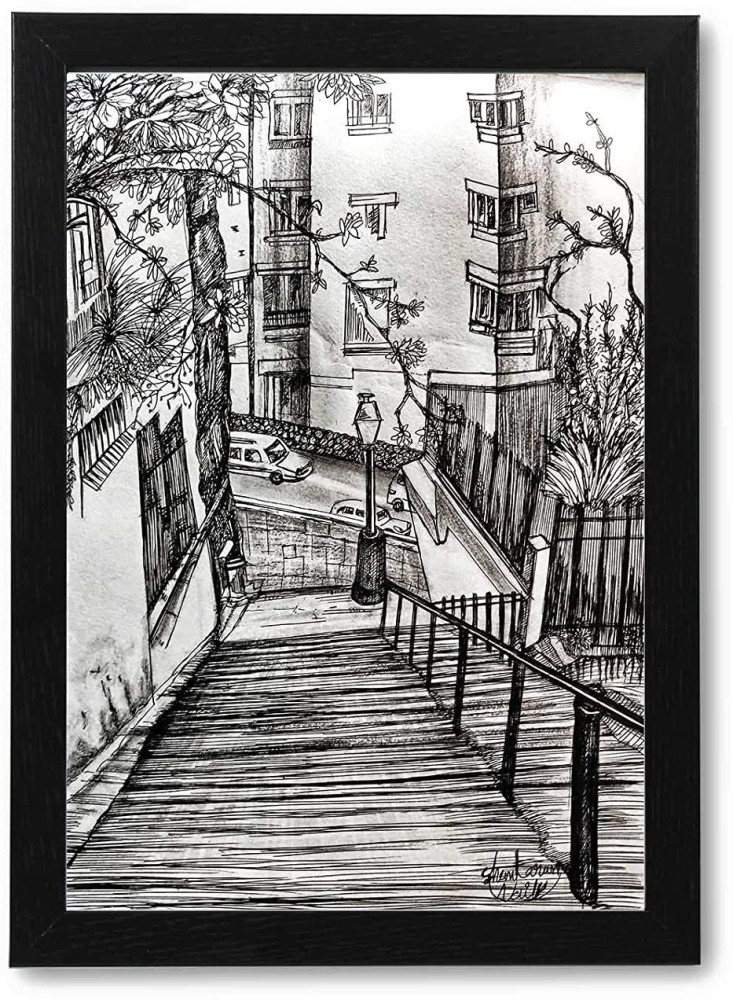 Customized Pencil sketch art with frame A4 size for one person  Amazonin  Office Products