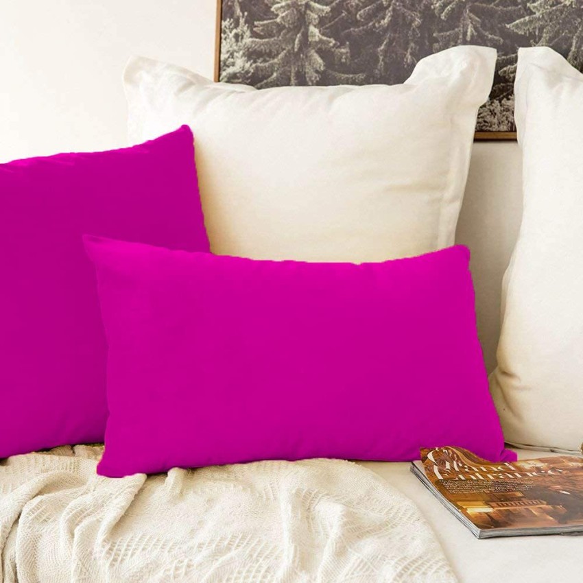 Solid 18 X 18 inch Bright Pink Pillow Kit