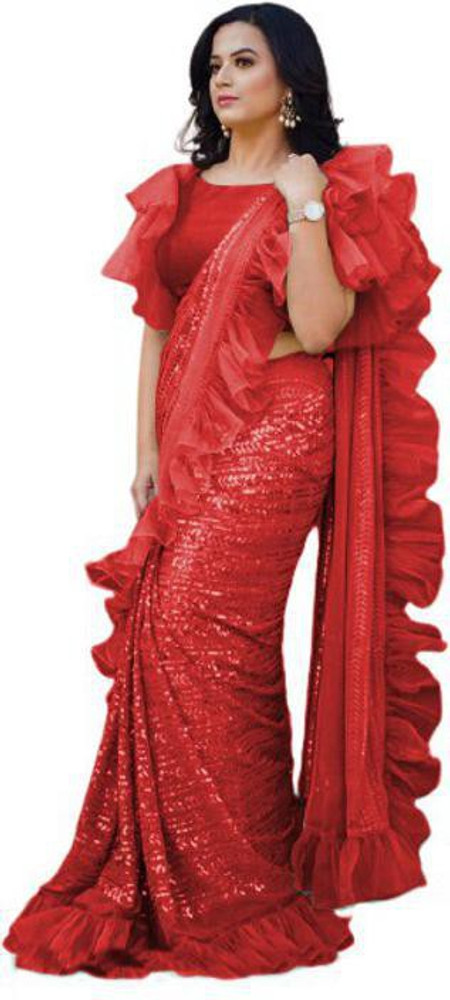 Buy KOINA FASHION Embroidered Bollywood Art Silk Red Sarees Online Best Price In India Flipkart