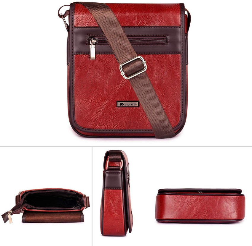 The CLOWNFISH Maroon, Purple Sling Bag Trident Mahogany - Price in India