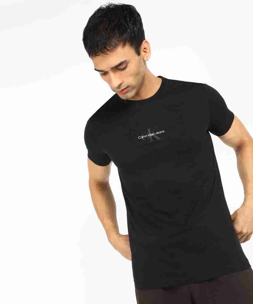 Calvin Klein Jeans Solid Men Crew Neck Black T-Shirt - Buy Calvin