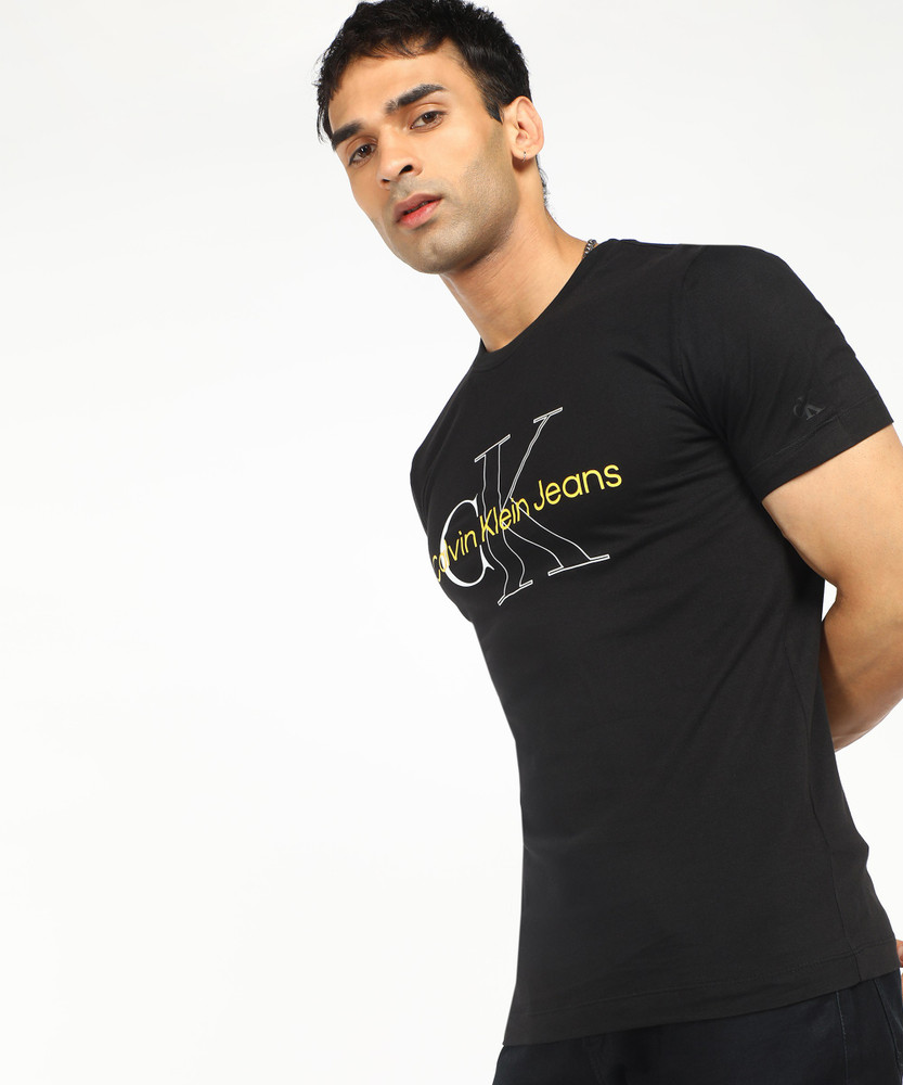 Calvin Klein Jeans Printed Men Crew Neck Black T Shirt Buy
