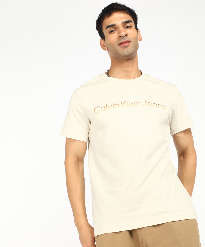 Calvin Klein - Beige Cotton T-Shirt