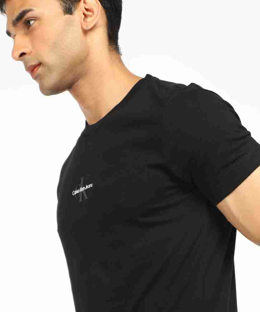 Calvin Klein Jeans Solid Men Crew Neck Black T-Shirt - Buy Calvin