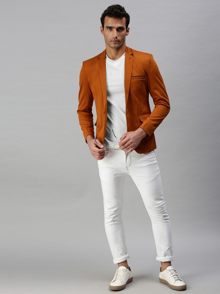 Orange 2024 blazer mens