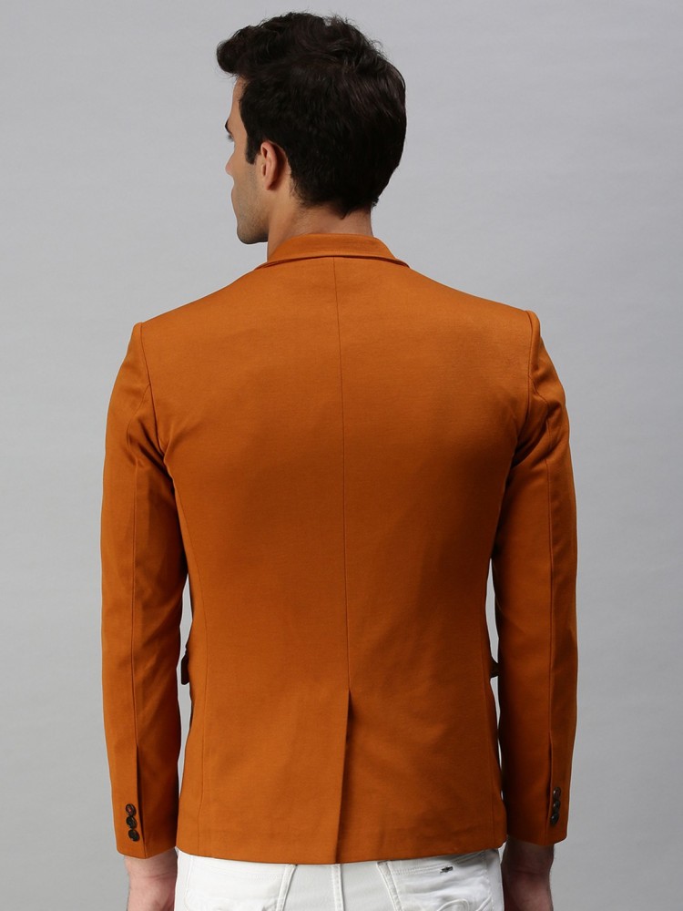 Dark orange 2025 blazer mens