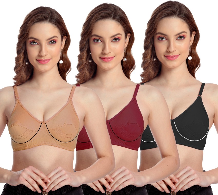BOOMSHY Women Non Paded Bra Combo Pack of 3