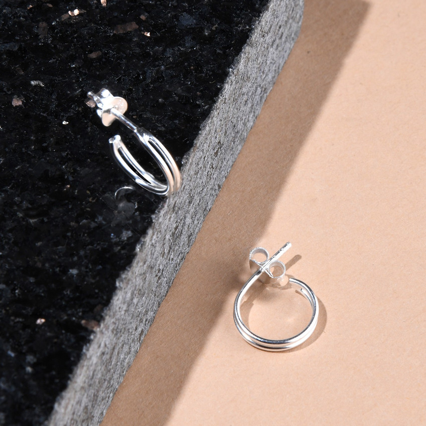 Accessorize sterling silver discount hoops