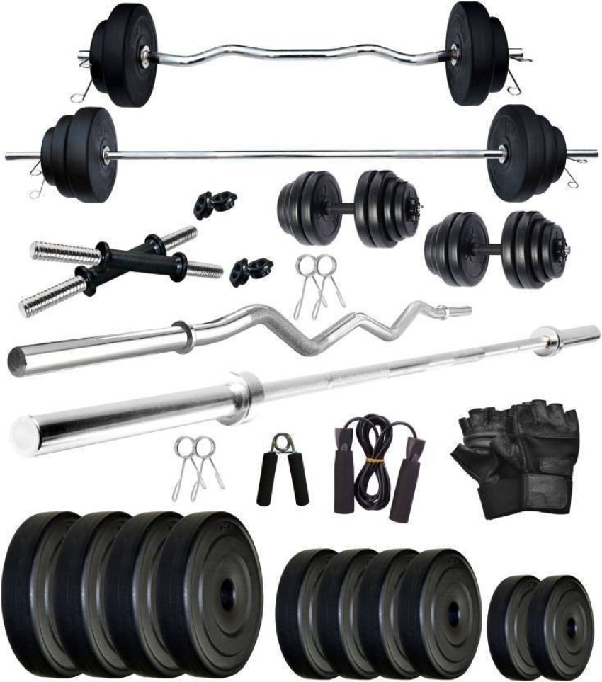 Hashtag Fitness 60kg Gym Equipment Set for Home with 8in1 Gym Bench Press  for Home Workout & Fitness Equipment for Men (20kg)