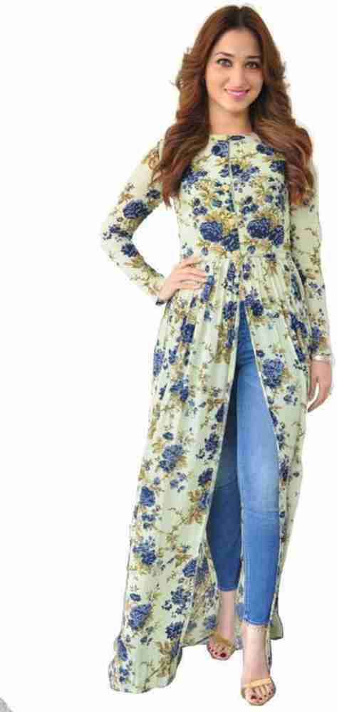 AUTHWA Women Floral Print Frontslit Kurta Buy AUTHWA Women Floral Print Frontslit Kurta Online at Best Prices in India Flipkart